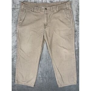 Carhartt Pants‎ Mens 44x30 Tan Canvas Khaki Relaxed Fit Straight B299 GKH